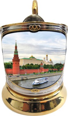 Подстаканник позолоченный сублимация Большой кремлевский дворец (новая пластина)