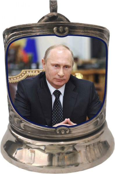 Подстаканник черненый сублимация Путин (новая пластина)